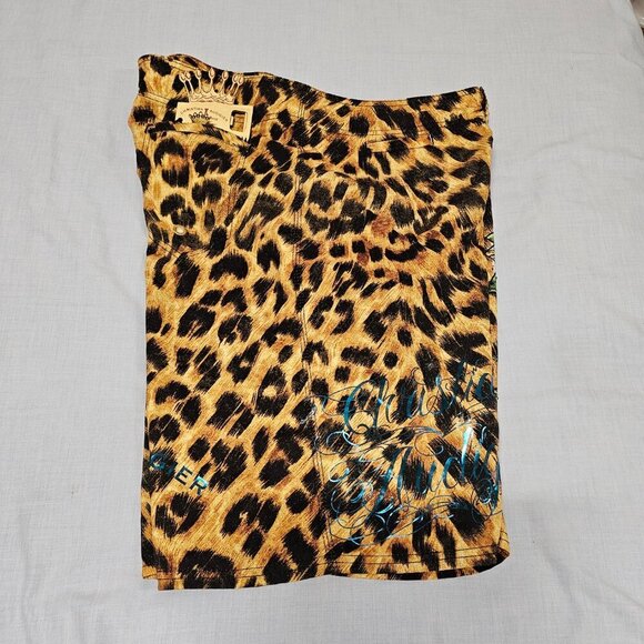 Christian Audigier Graphical Animal Print Beaded Men's Shorts Size 36 - Picture 13 of 13